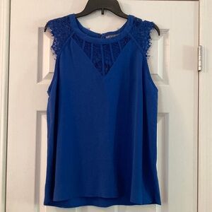 Brixon Ivy Blue Blouse with Elegant Lace Detail
